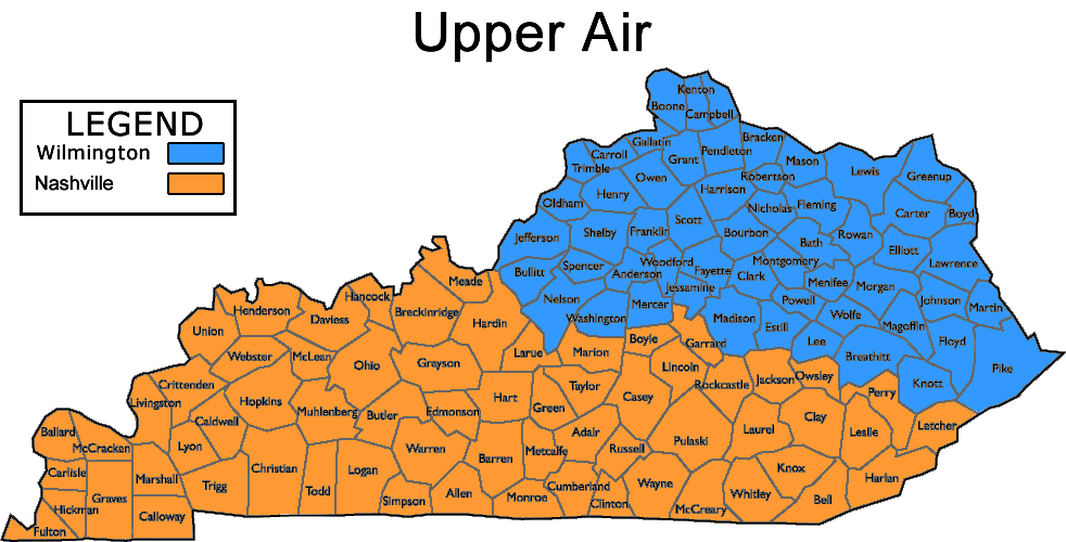 Upper Air Map of Kentucky