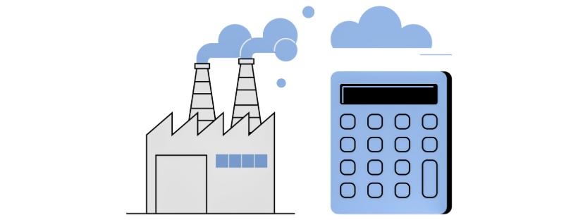 Vector image of factory and calculator