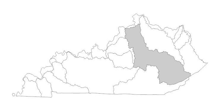Map depicting the location of Kentucky River Basin within Kentucky