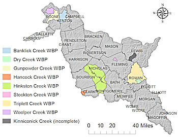 Image Map to Choose Licking River Basin Studies by Basin (links also supplied along right-hand side of page)