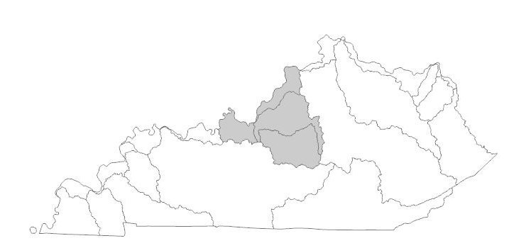 Map depicting the location of Salt River Basin within Kentucky