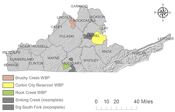 Image Map to Choose Upper Cumberland Basin Studies by Basin (links also supplied under Watershed Planning Areas to the left)