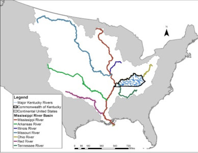Kentucky's location within the Mississippi River Basin