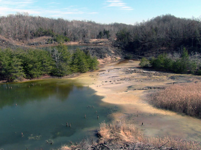 Water impounding on old mine site