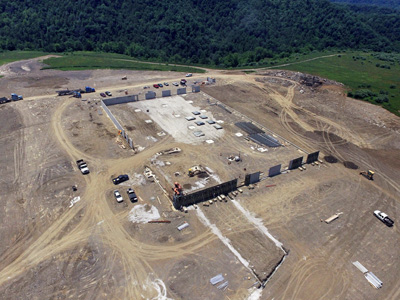 Construction on old mine site