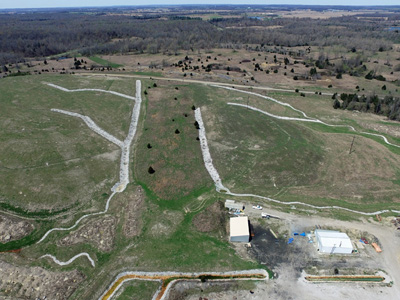 Reclaimed Oriole Mine - aerial view