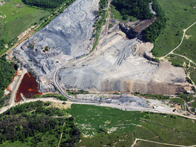 ebenezer Mine aerial view before reclamation