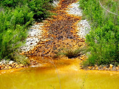 Limestone ditch to treat acid mine drainage