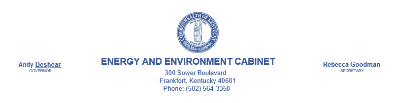 Energy & Environment Cabinet Letterhead with Seal of the Commonwealth of Kentucky