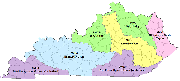 Map of Kentucky Basin Management Units