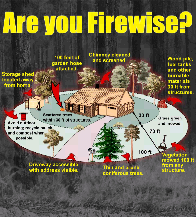 graphic of a firewise home