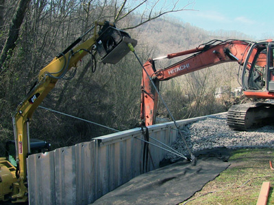 Stream Restoration Retaining Wall Construction